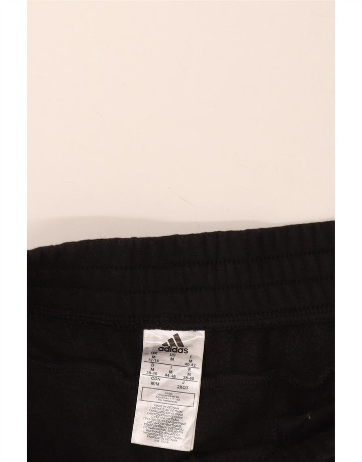 ADIDAS Womens Tracksuit Calças Joggers UK 12/14 Médio Algodão Preto