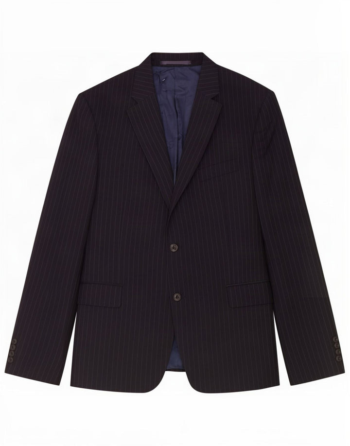Jaqueta blazer masculina de 2 botões Marks & Spencer Reino Unido 42 grande listra azul marinho