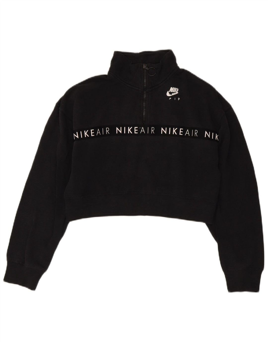 Moletom feminino Nike Oversized Graphic Crop Jumper UK 10 Pequeno Preto