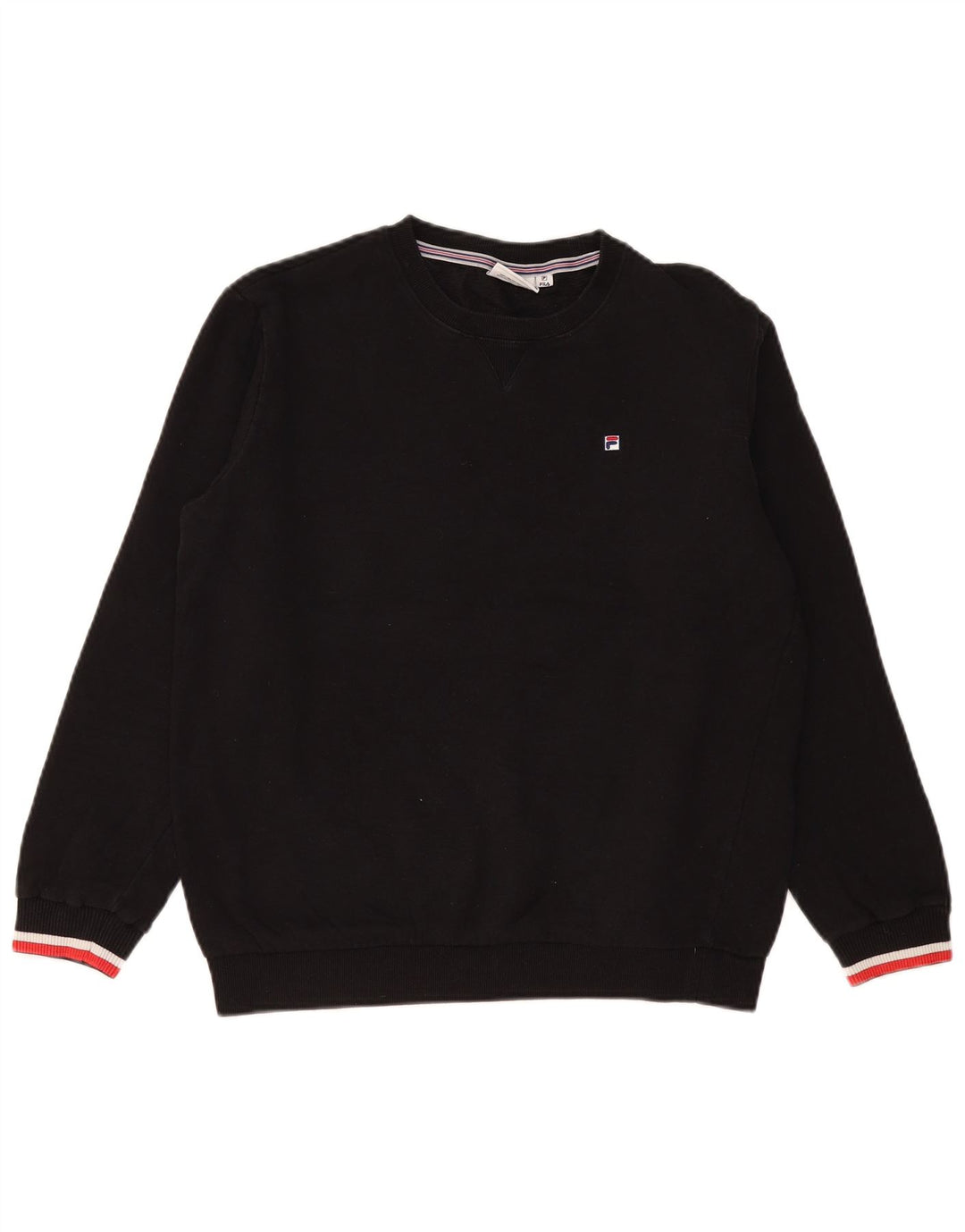 FILA moletom feminino oversized jumper UK 10 pequeno algodão preto