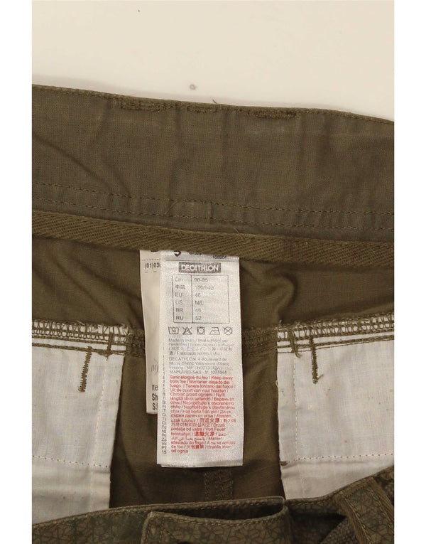 Shorts cargo feminino Decathlon IT 52 XL W36 cáqui algodão geométrico