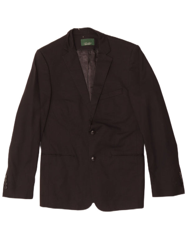 Jaqueta blazer masculina Zara com 2 botões EU 48 algodão preto médio
