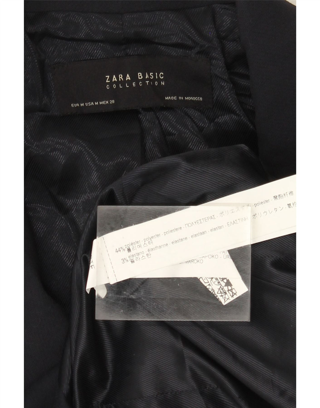 Jaqueta blazer feminina Zara Longline Double Breasted Reino Unido 12 Médio Azul Marinho