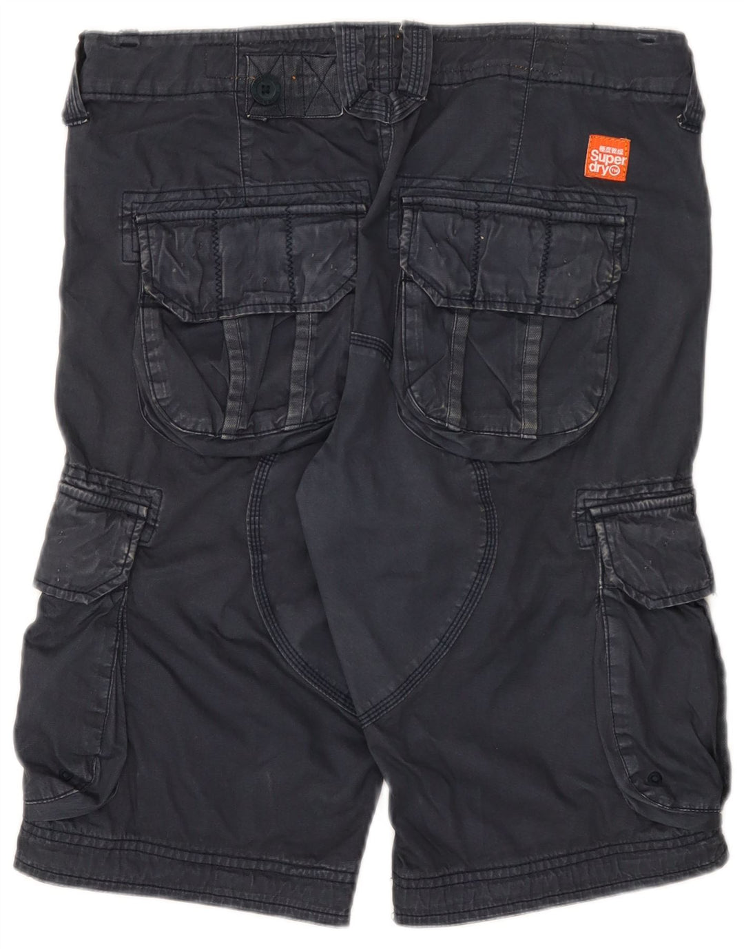Superdry Mens Cargo Shorts Pequeno W32 Azul Marinho Algodão