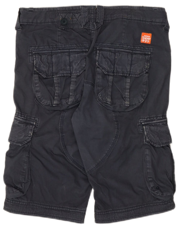 Superdry Mens Cargo Shorts Pequeno W32 Azul Marinho Algodão