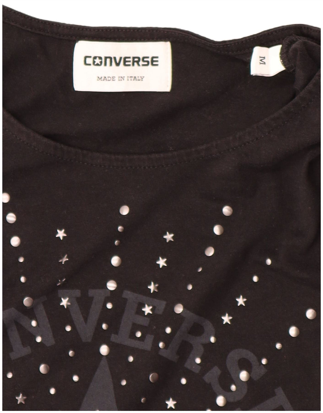 Converse feminino Chuck Taylor Graphic Vest Top Reino Unido 12 Médio Preto