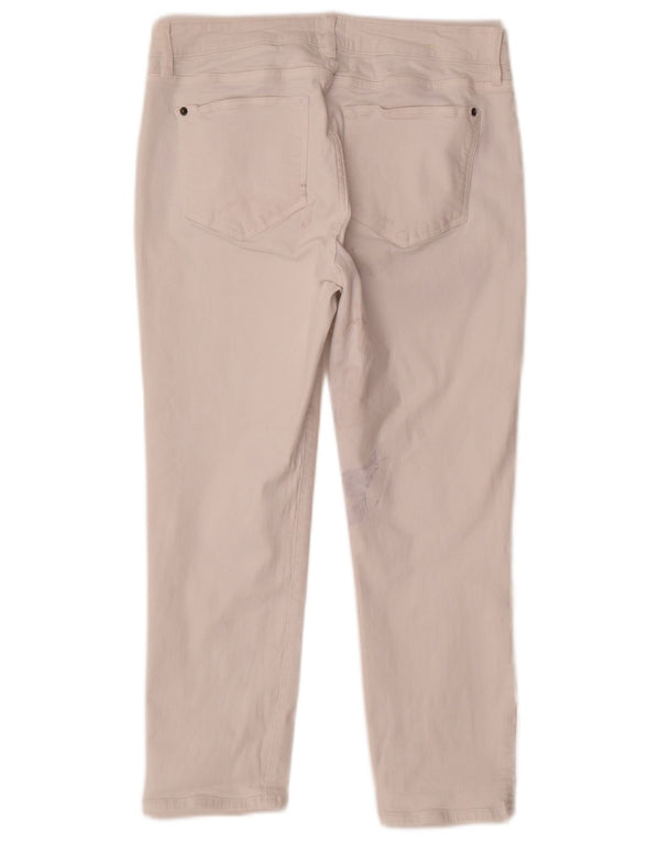 Jeans femininos cortados slim White Stuff UK 14 grandes W30 L24 algodão