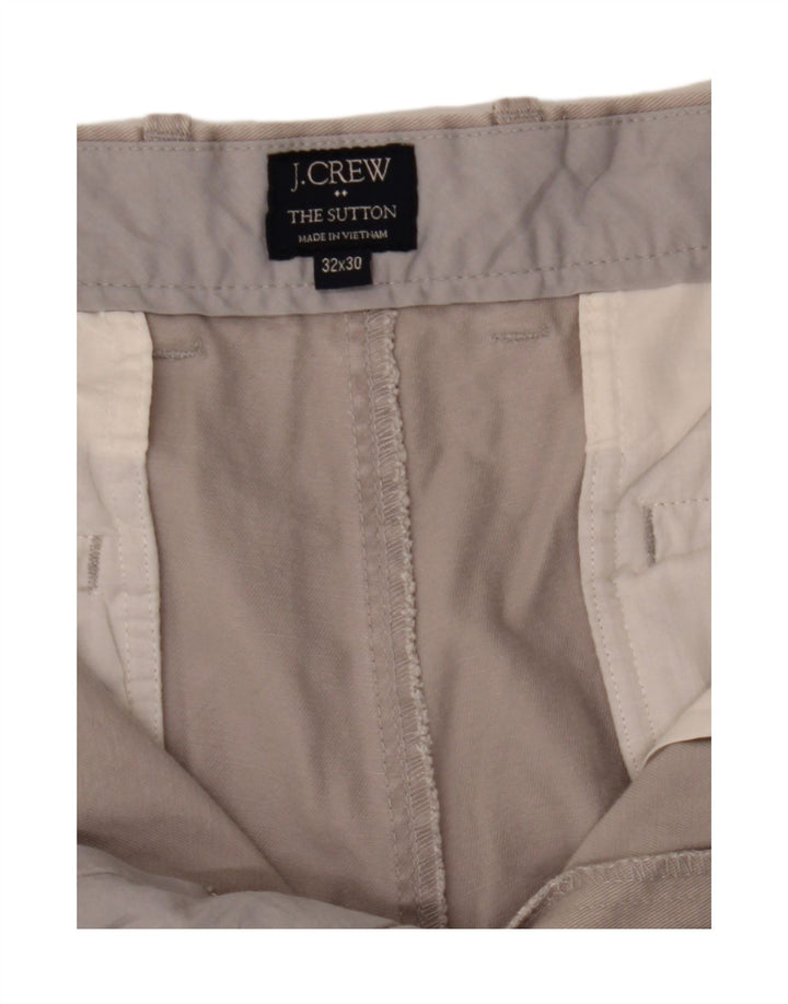 J. CREW Mens The Sutton Straight Chino Trousers W32 L30 Grey Cotton Vintage J. Crew and Second-Hand J. Crew from Messina Hembry 