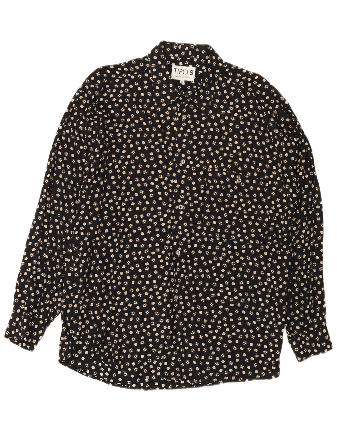 Camisa masculina Tipo'S média preta floral viscose