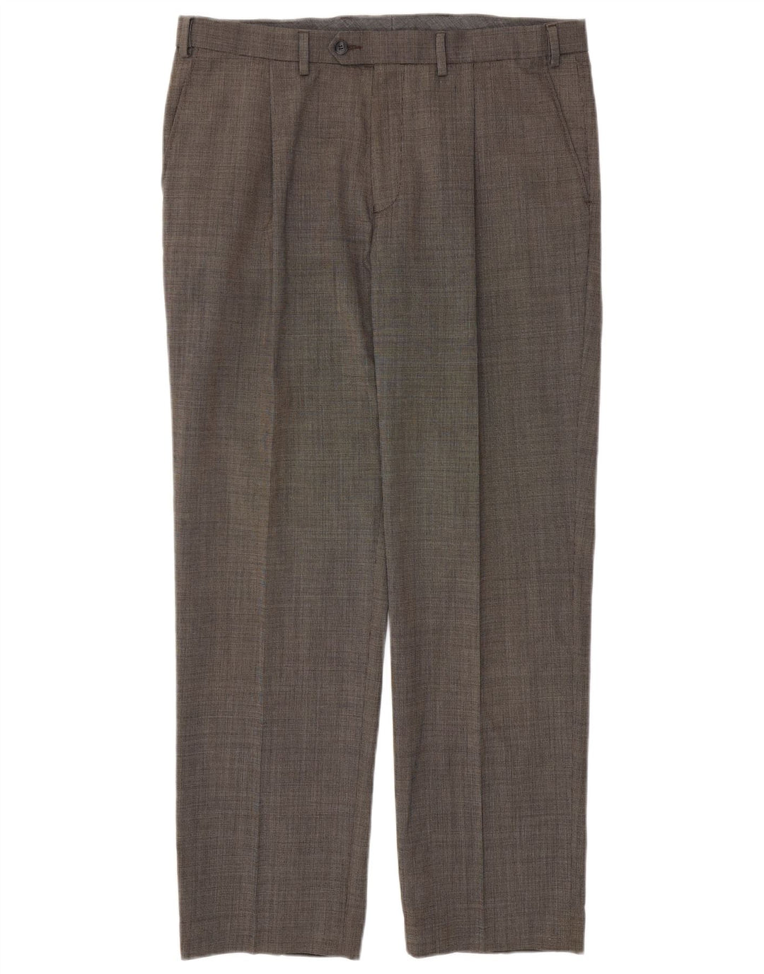 Calça casual masculina Marks & Spencer de ajuste regular W36 L31 poliéster cinza