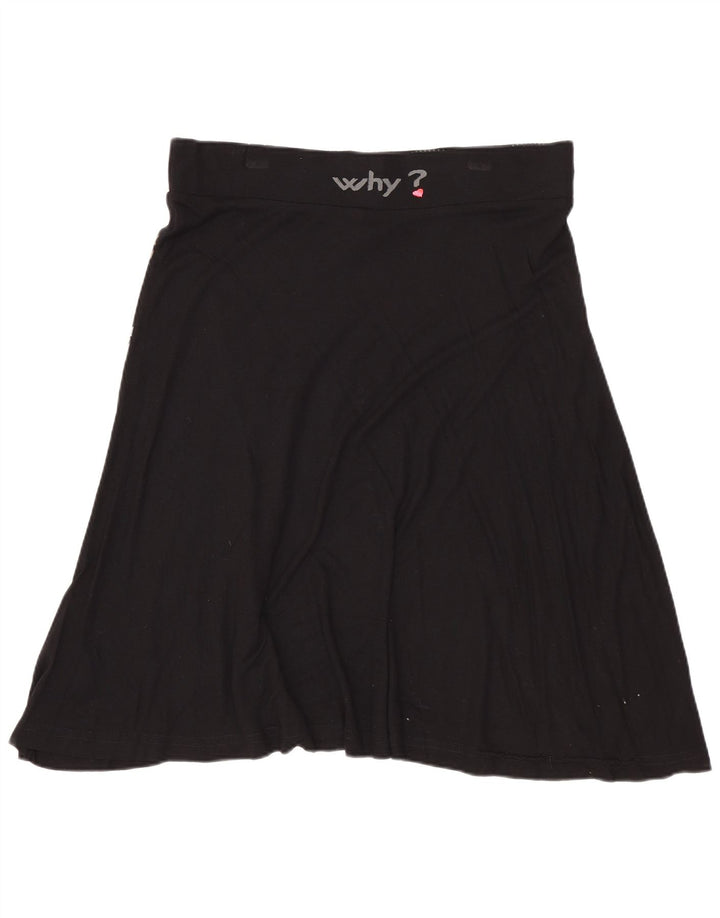 DESIGUAL Saia feminina gráfica assimétrica linha A grande W32 preta floral