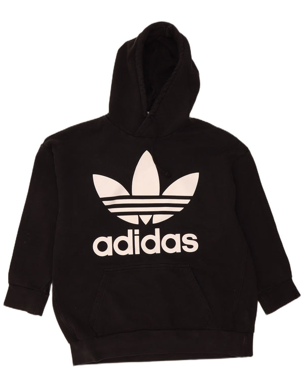 Adidas masculino gráfico moletom com capuz grande algodão preto
