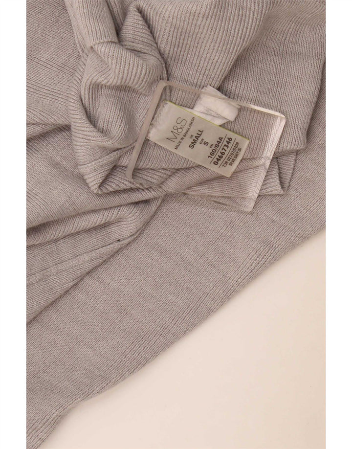 Marks & Spencer Suéter feminino Longline Open Cardigan Reino Unido 10 Pequeno Cinza