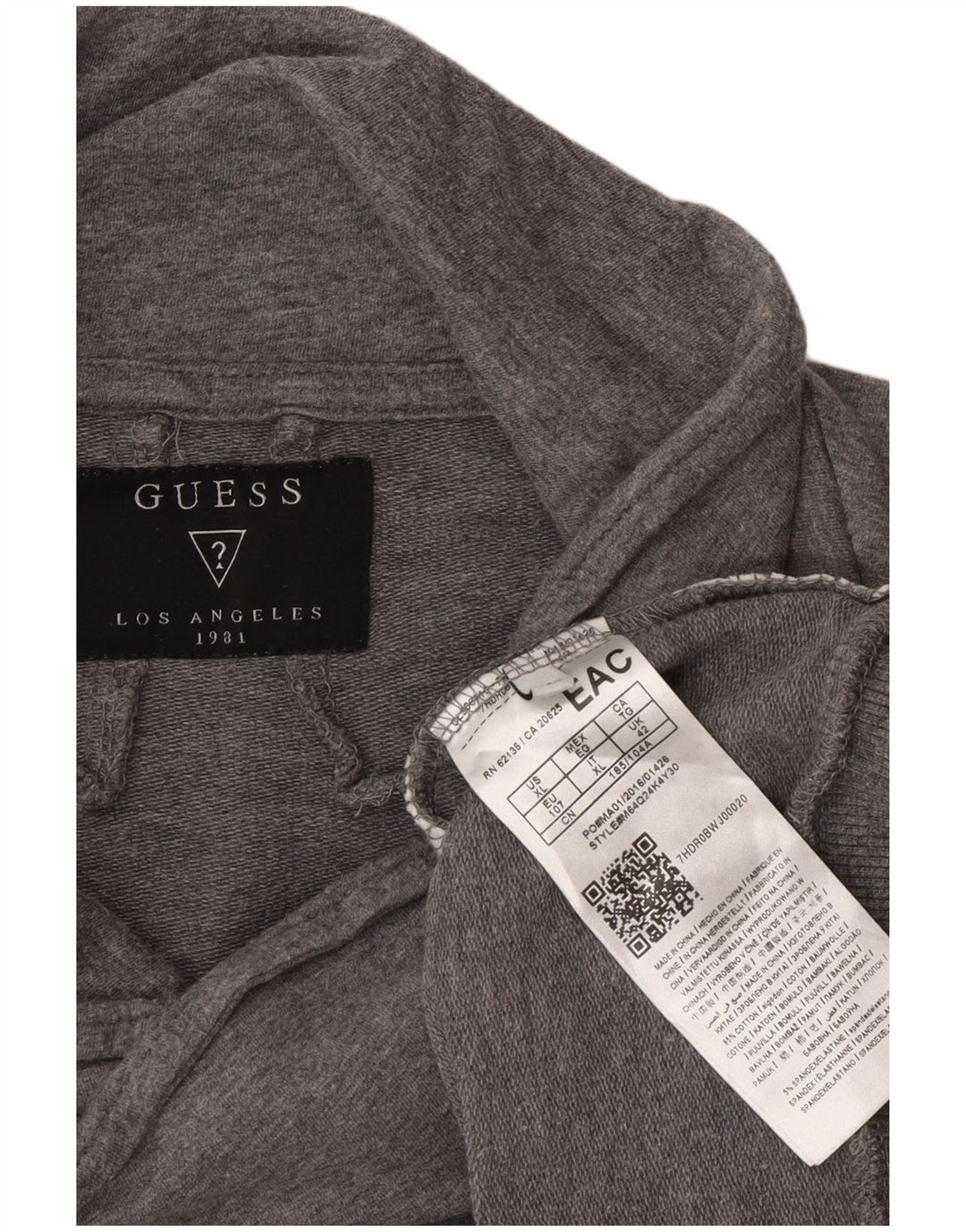 Moletom feminino Guess Jumper IT 42 algodão colorblock cinza médio