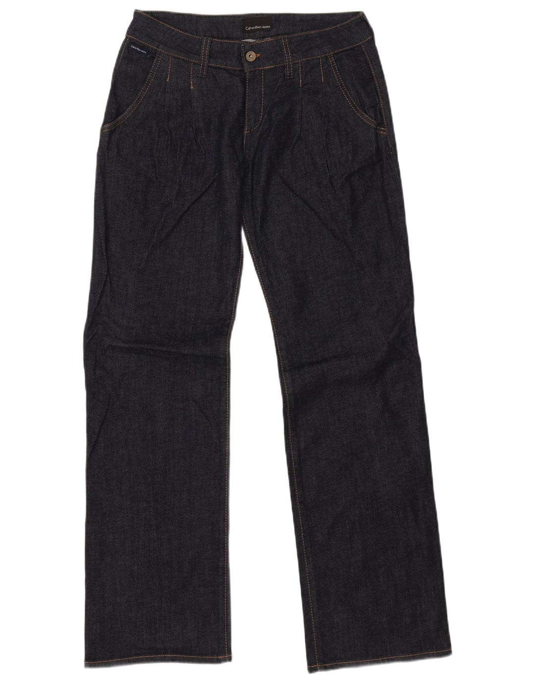 Calça jeans reta feminina CALVIN KLEIN W30 L33 algodão azul marinho