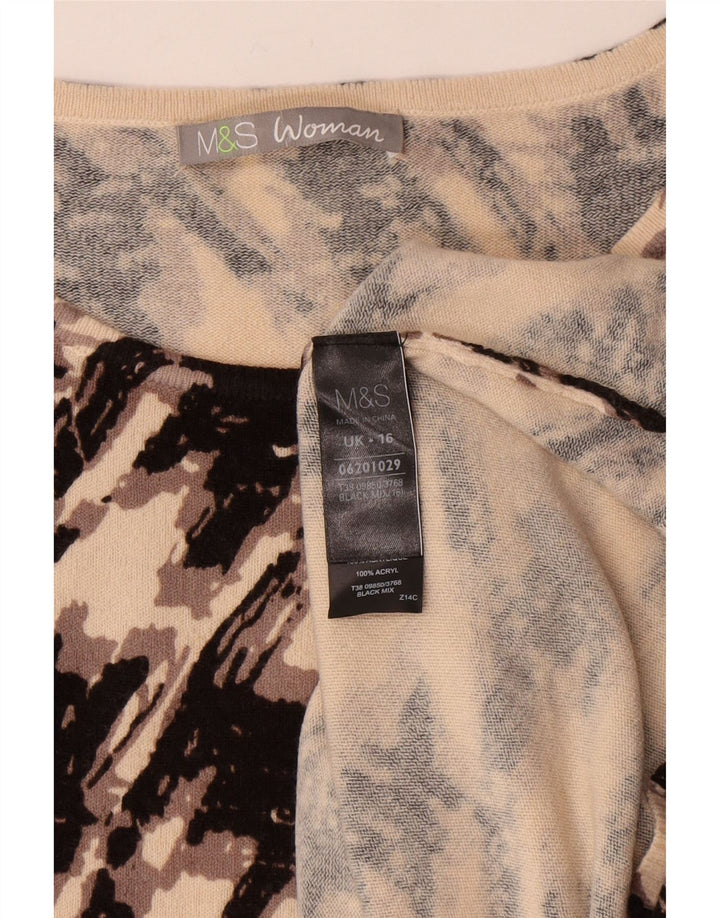 Vestido jumper feminino Marks & Spencer UK 16 grande preto houndstooth