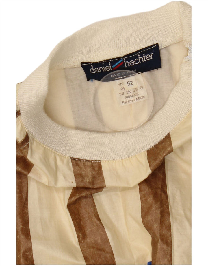 Daniel Hechter moletom gráfico masculino Jumper IT 52 listrado bege grande