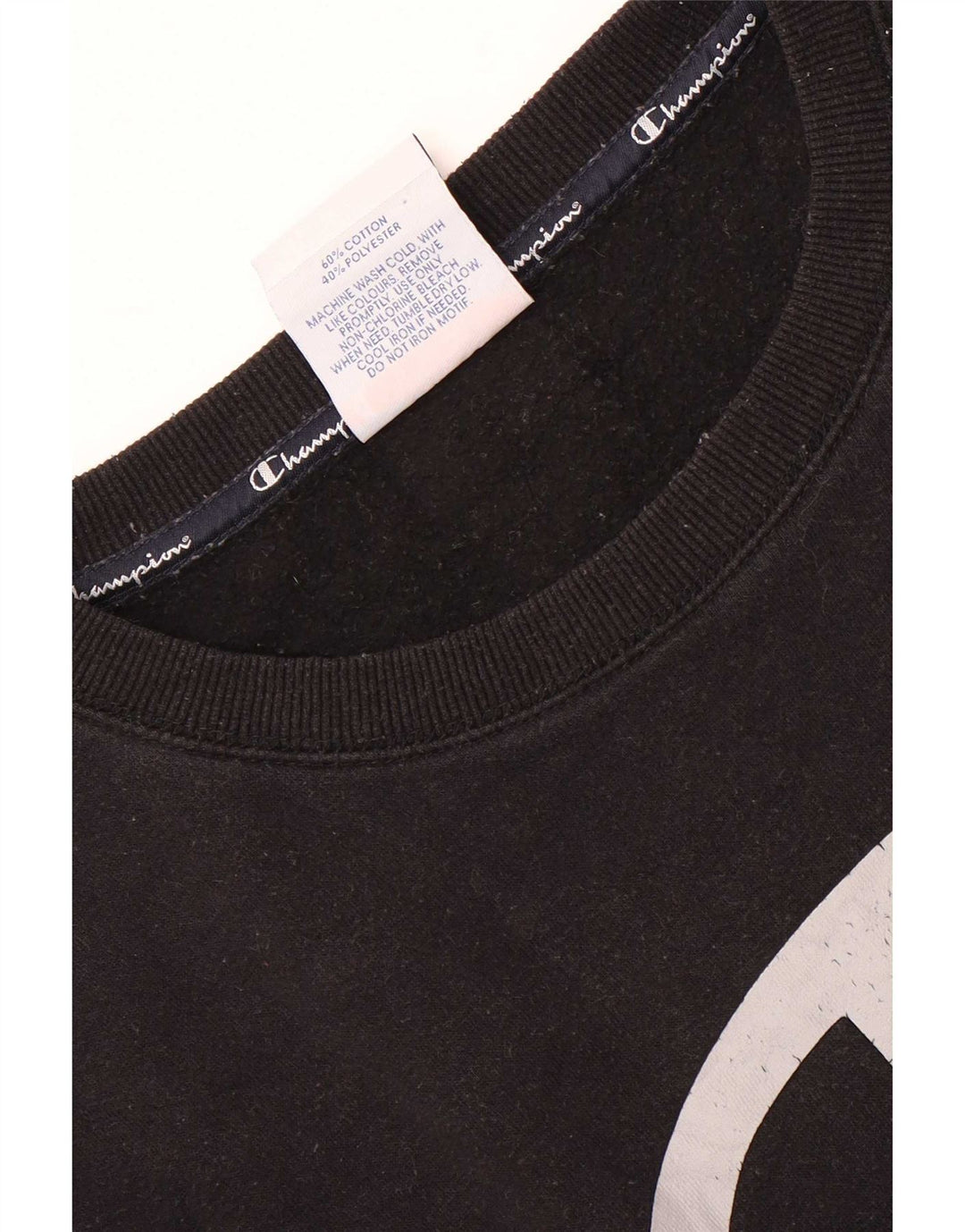 Champion masculino gráfico moletom jumper médio algodão preto