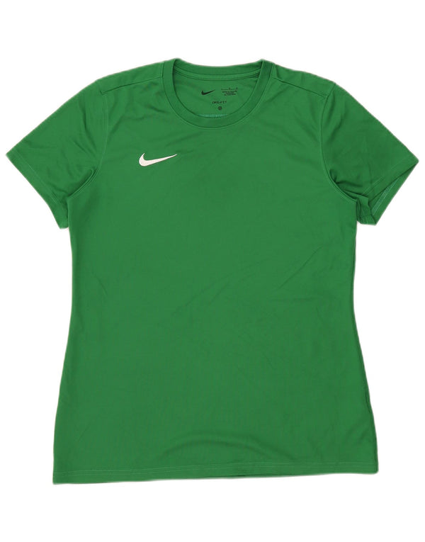 Camiseta feminina Nike Dri Fit Top UK 14 grande poliéster verde