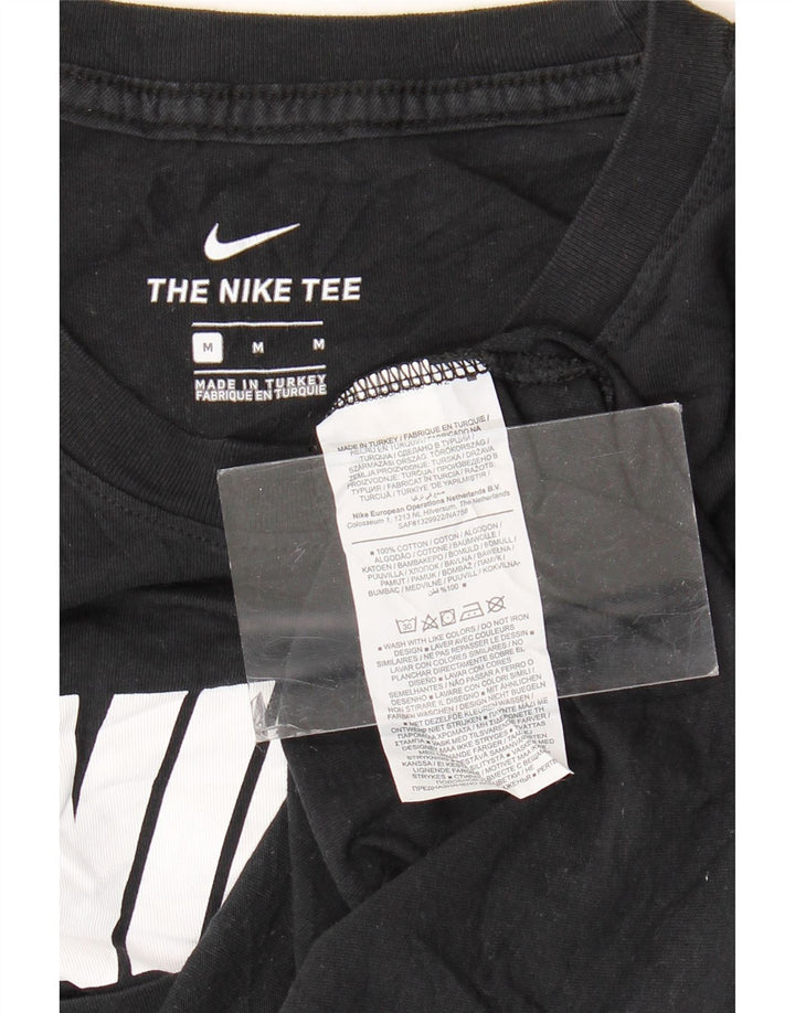 Camiseta gráfica masculina NIKE Top médio de algodão preto
