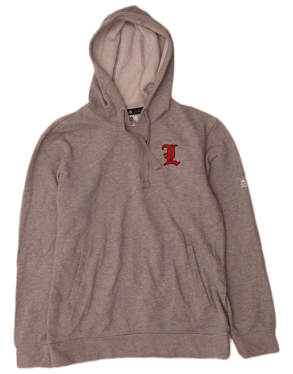 Adidas Mens Louisville Cardinals Hoodie Jumper Médio Algodão Cinza