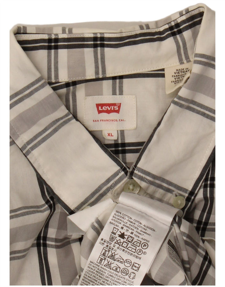 Camisa masculina LEVI'S XL cinza xadrez algodão