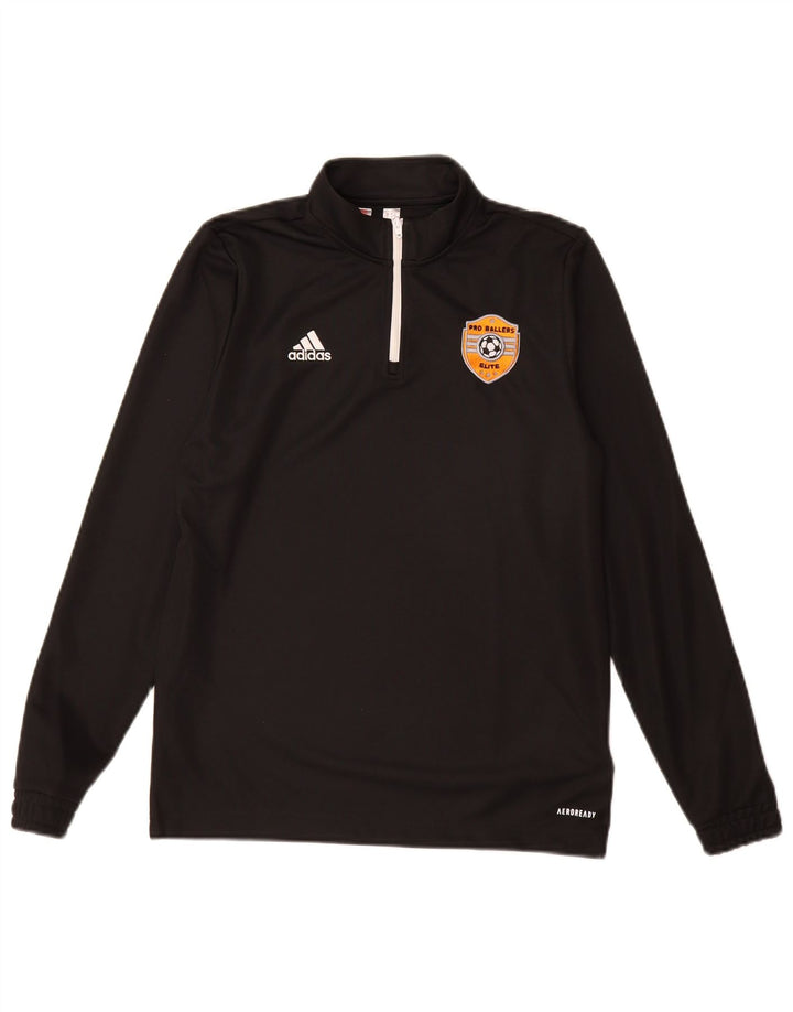 Adidas Meninos Aeroready Zip Neck Pullover Treino Top 13-14 Anos Preto