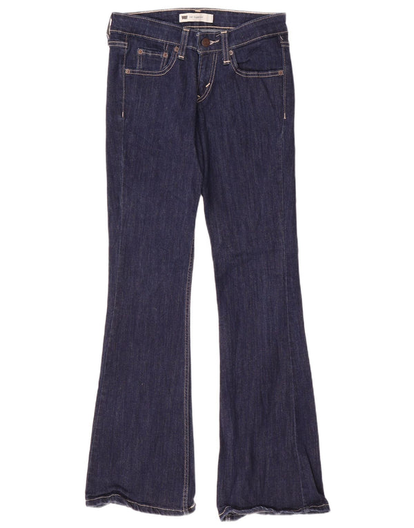 Calça jeans feminina Levi's 518 Super Low Bootcut US 1 XS W28 L32 azul marinho algodão