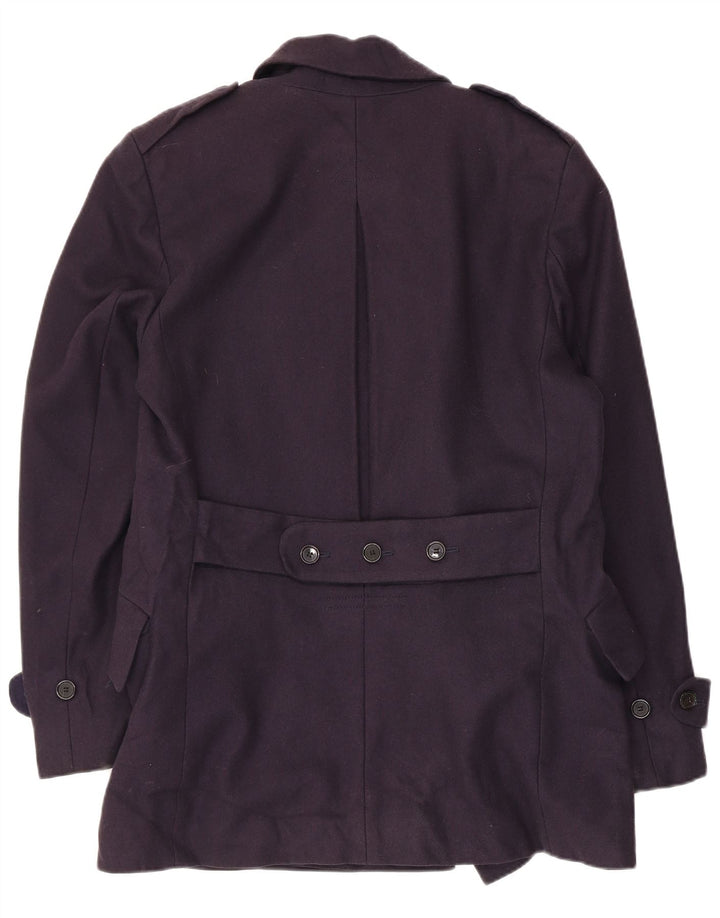 Trench Coat Masculino French Connection Reino Unido 38 Lã Virgem Azul Marinho Médio