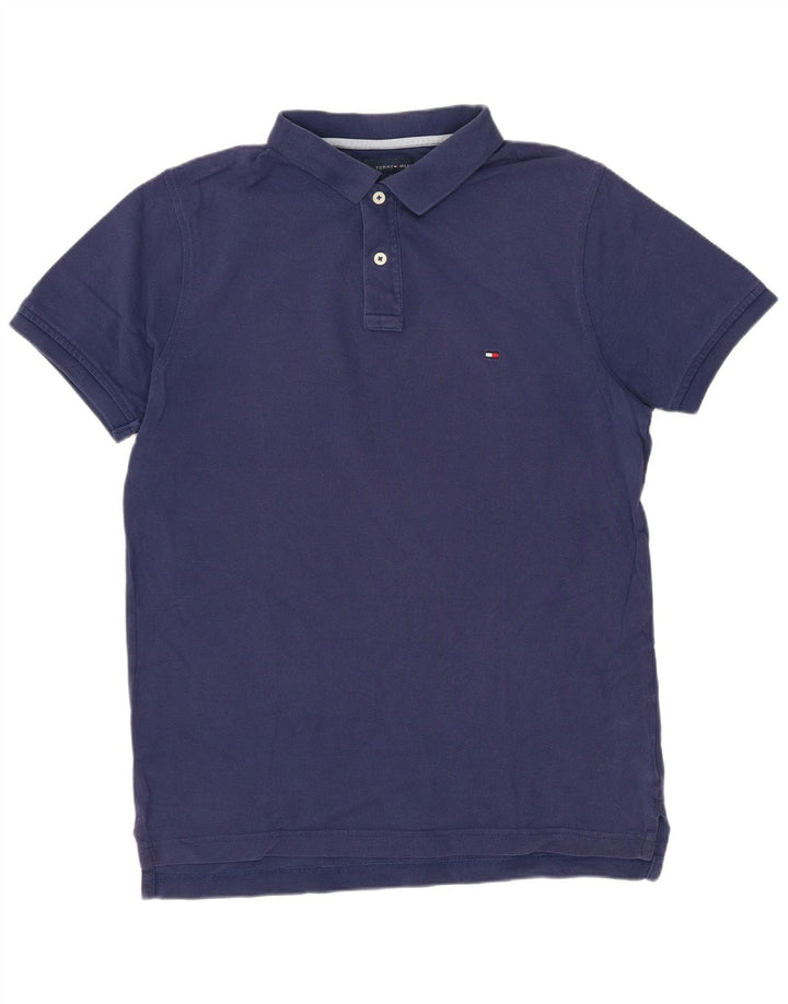 Camisa polo masculina Tommy Hilfiger Slim Fit média azul marinho