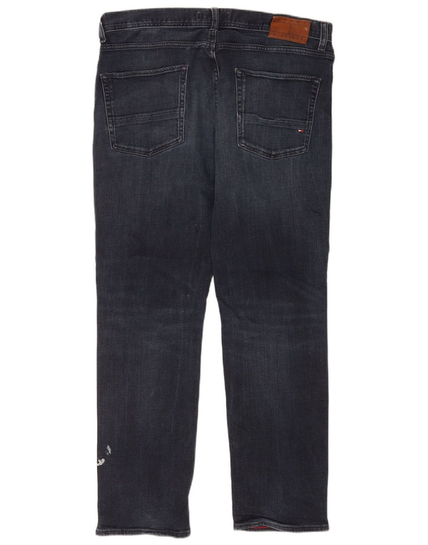 Tommy Hilfiger Masculino Denton Straight Jeans W36 L30 Azul Marinho Algodão
