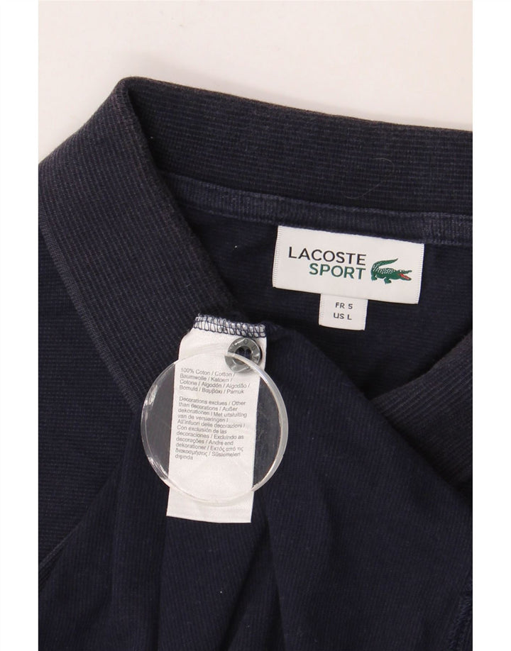 Camisa polo masculina LACOSTE tamanho 5 grande algodão azul marinho