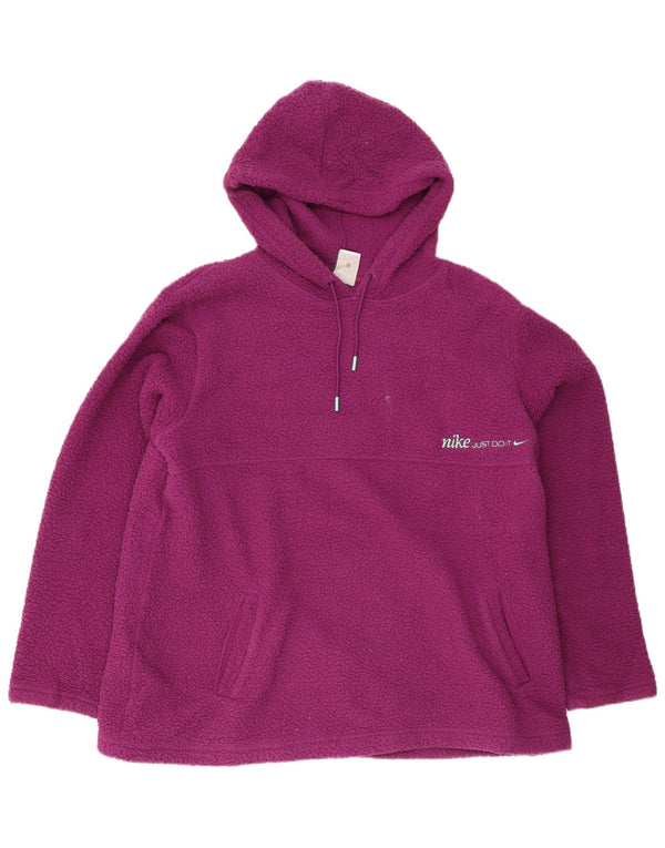 Jumper de lã com capuz Nike feminino Therma-Fit UK 18 XL roxo poliéster