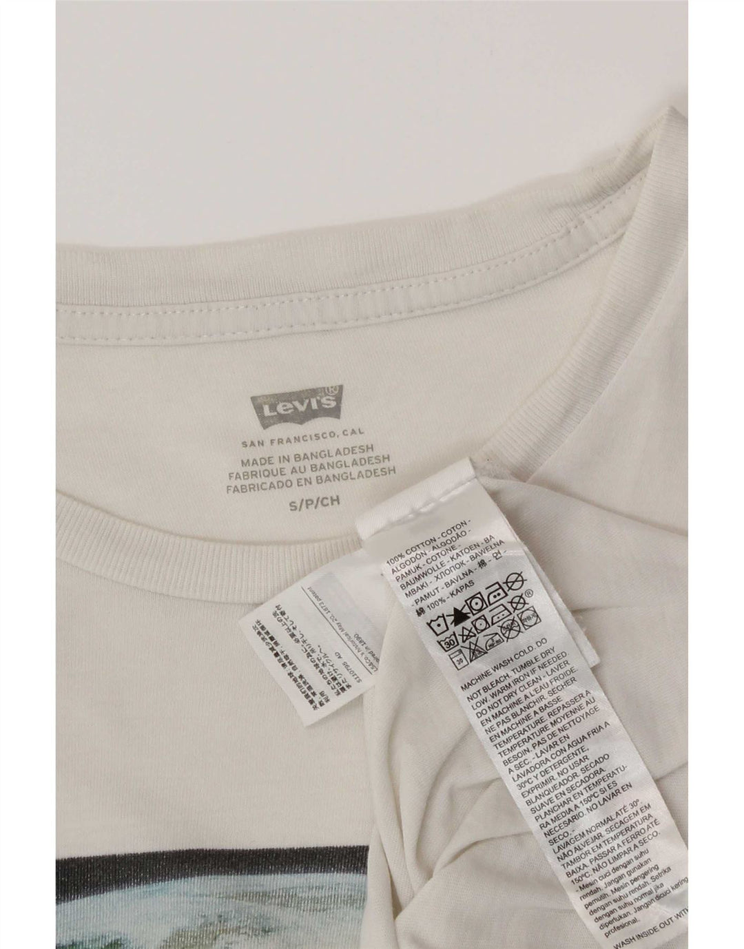 Camiseta gráfica masculina Levi's Top pequeno algodão branco