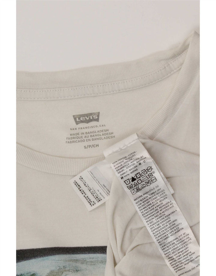 Camiseta gráfica masculina Levi's Top pequeno algodão branco