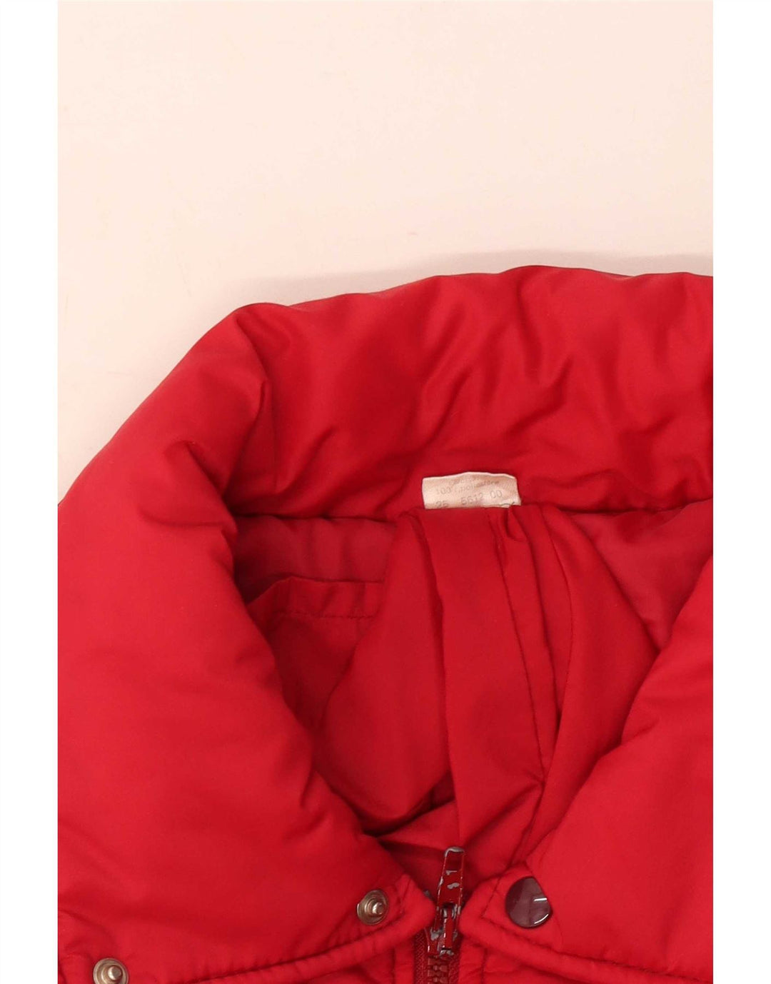 Jaqueta acolchoada feminina vintage IT 50 XL poliéster vermelho