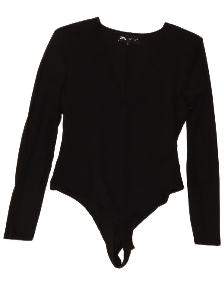 Macacão feminino de manga comprida Zara UK 14 grande preto