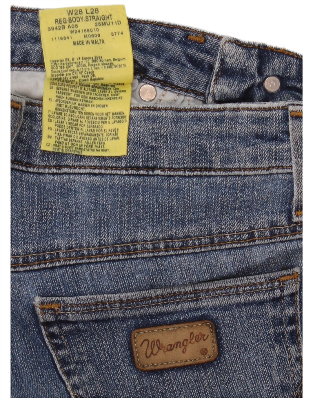 Jeans retos femininos WRANGLER W28 L28 algodão azul