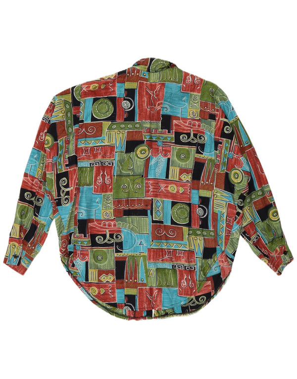 Blusa feminina vintage UK 20 2XL patchwork multicolorido