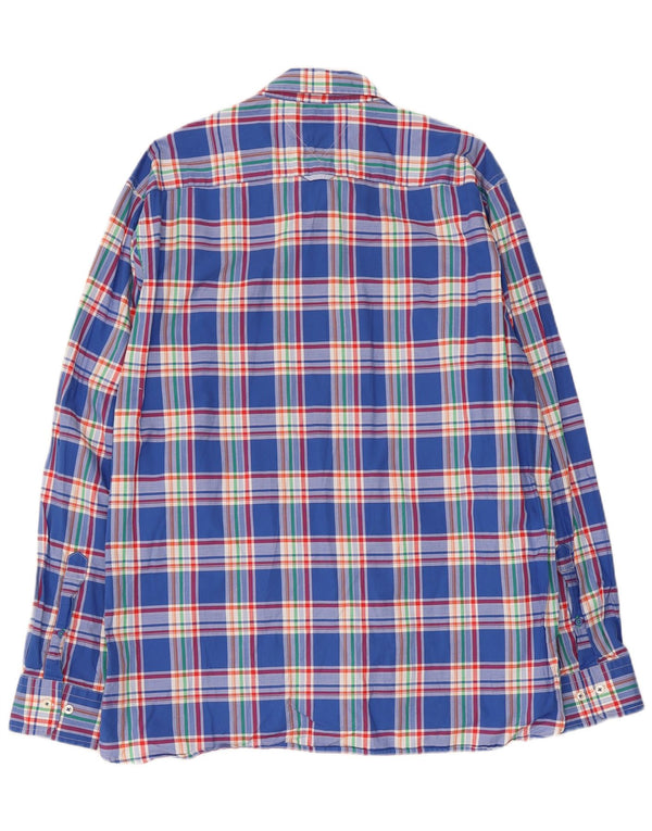 Camisa masculina Tommy Hilfiger Custom Fit XL azul xadrez algodão