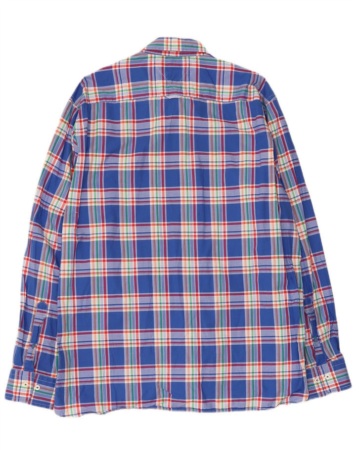 Camisa masculina Tommy Hilfiger Custom Fit XL azul xadrez algodão