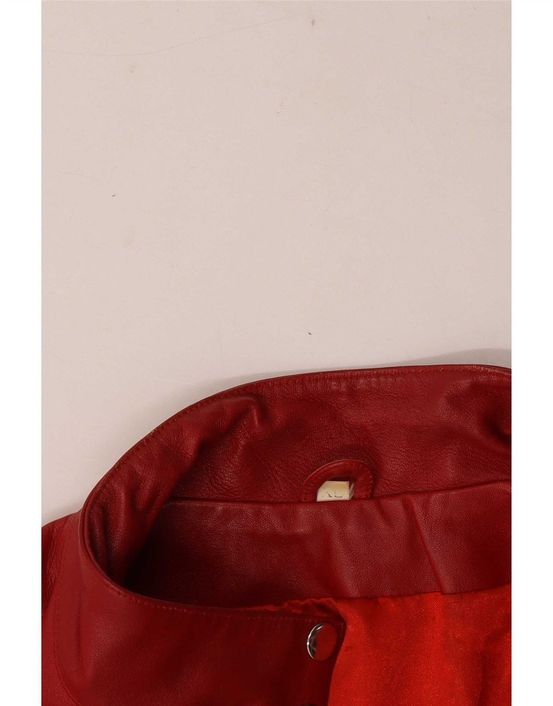 Jaqueta de couro vintage feminina UK 18 XL vermelha
