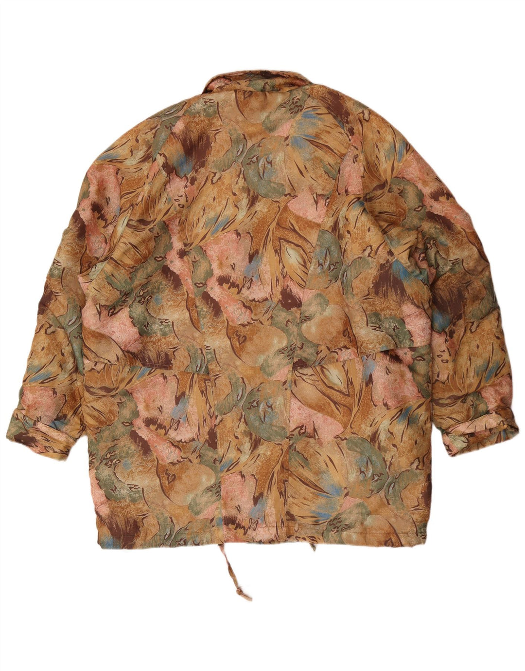 Casaco corta-vento feminino vintage UK 20 2XL poliéster floral multicolorido