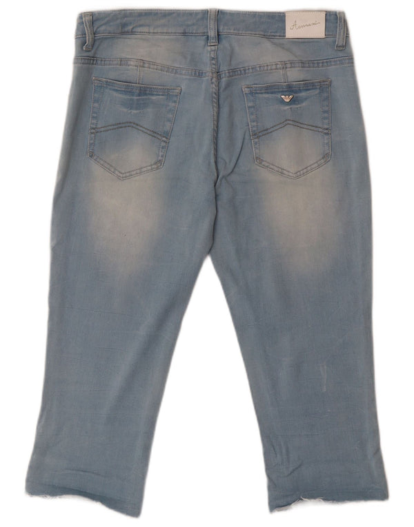 Armani Junior Meninas Jeans Slim Fit Capri 15-16 Anos W32 L21 Azul Algodão