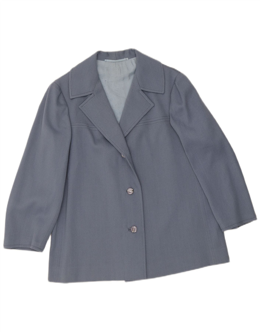 Jaqueta Blazer Feminina Vintage com 3 Botões Reino Unido 14 Azul Médio
