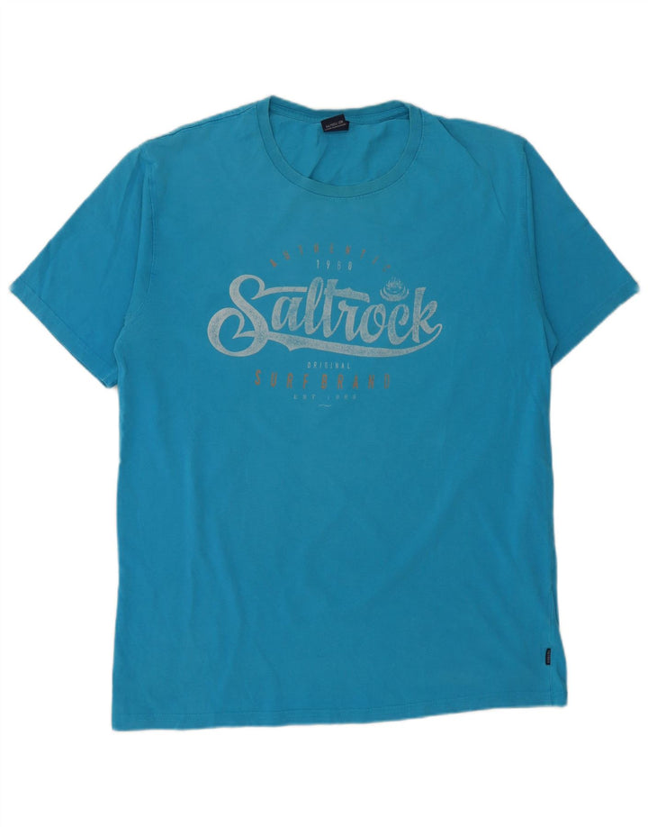Camiseta masculina gráfica Saltrock Top grande algodão azul