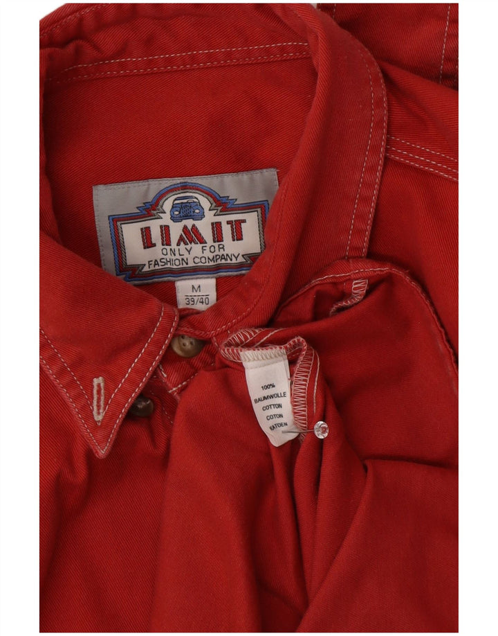 Camisa jeans masculina Limit tamanho 39/40 algodão vermelho médio