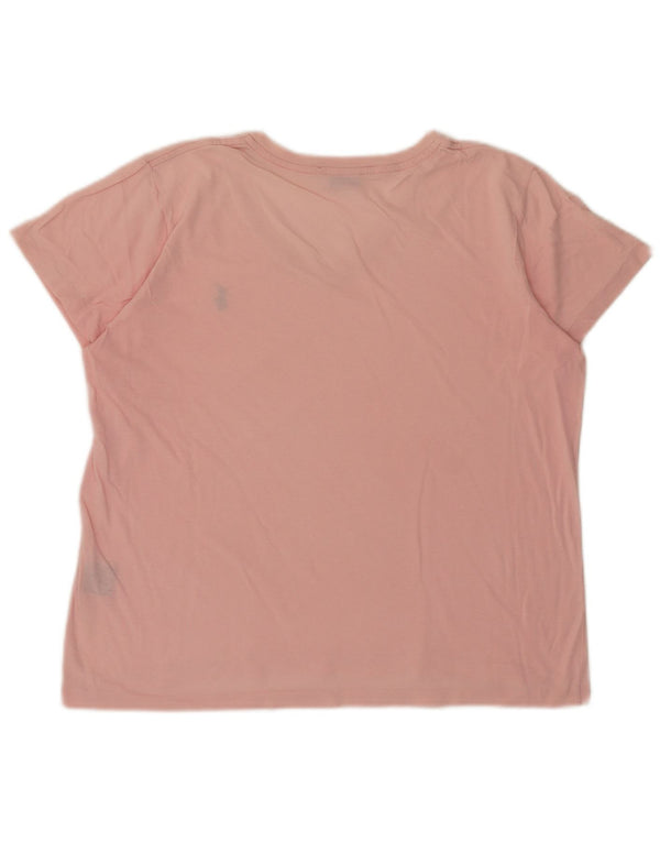 Camiseta feminina Ralph Lauren UK 16 grande algodão rosa