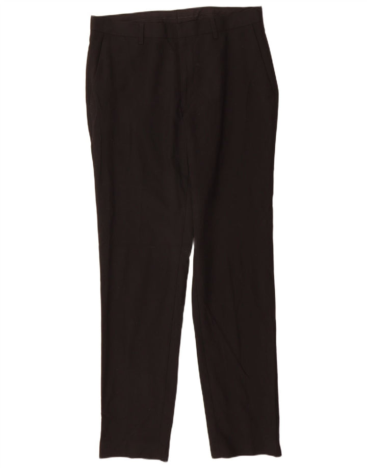 Calça masculina Marks & Spencer Slim Fit W32 L33 Poliéster Preto