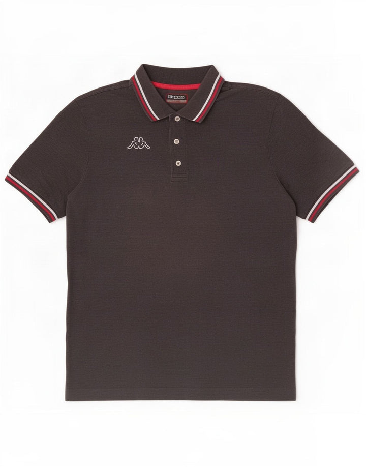Camisa polo masculina Kappa grande algodão cinza